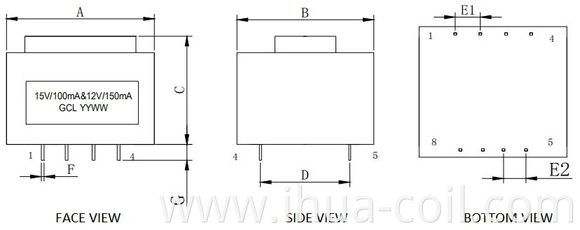 High Current Ei 35 Low Frequency Transformer for Electrical Equipments with Lamination Materials